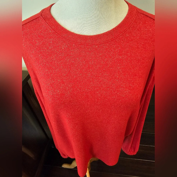 Z by Zella Women's •Size Large• Red Lounge Athleisure Drop Shoulder Space Dye - Picture 2 of 9